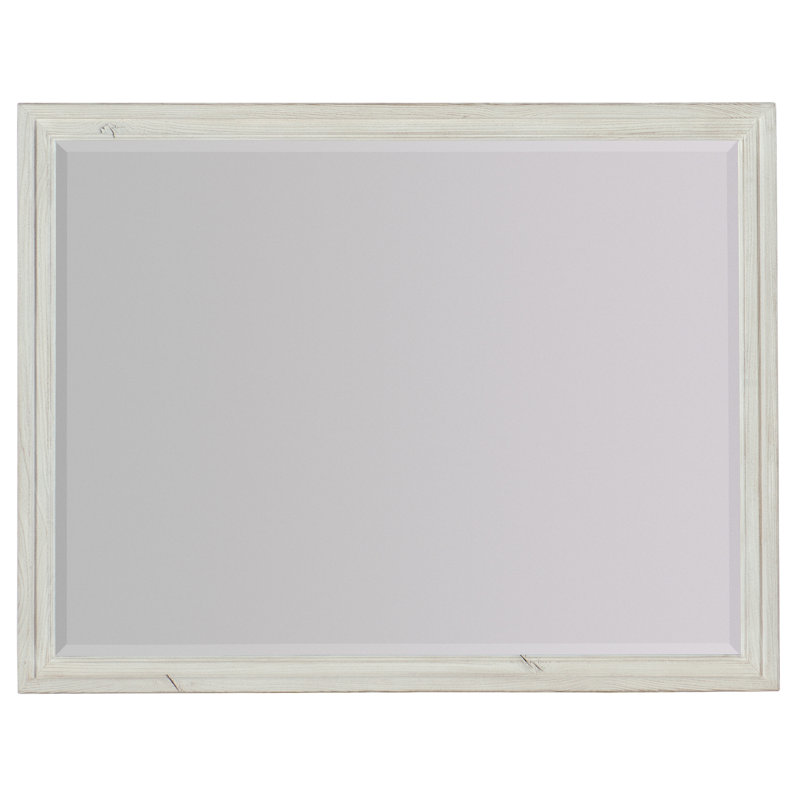 Montebello Flat Solid Wood Beveled Mirror, Danish White