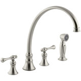 Double Handle Kitchen Faucet with Side Spray