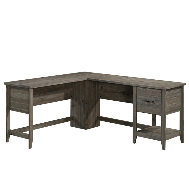 Bureau en L, finition brune