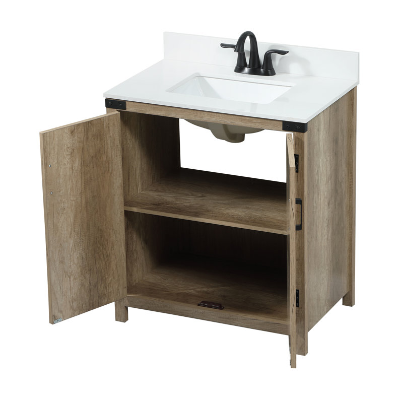 Ensemble de meuble-lavabo simple 30 po Slayton, Chêne naturel