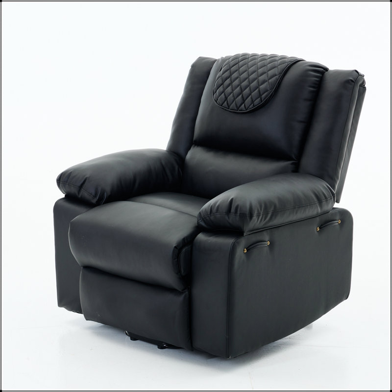 Fauteuil inclinable en polyuréthane chauffant et massant à distance pour un confort et une mobilité supérieurs, Noir
