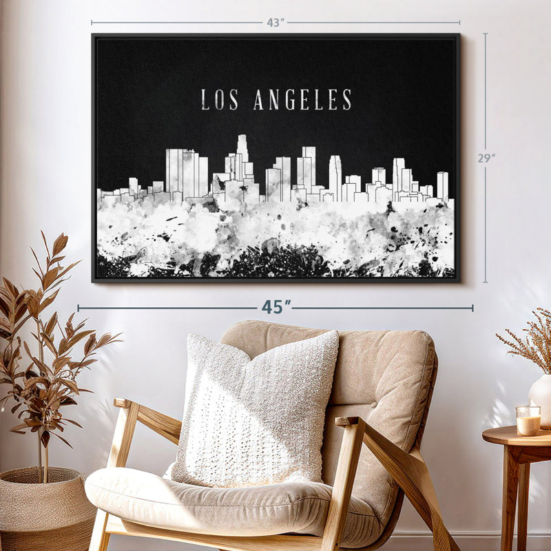"LA Skyline BW", H 29 po x l 43 po