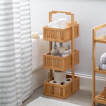 Bamboo Hanging Shower Caddy Rustproof Made From Natural Bamboo 2 Level  Storage Organizer - China Bamboo Bathroom Organizer, Bamboo Shower Caddy