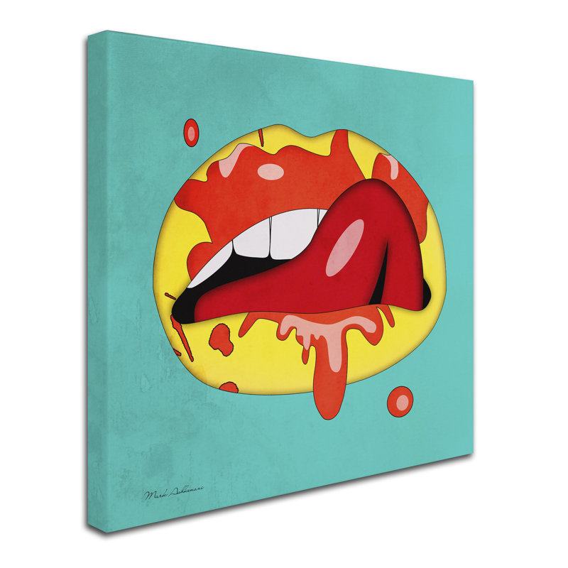 «Lips» par Kieninger, impression sur toile tendue, H 35 po x l 35 po x P 2 po