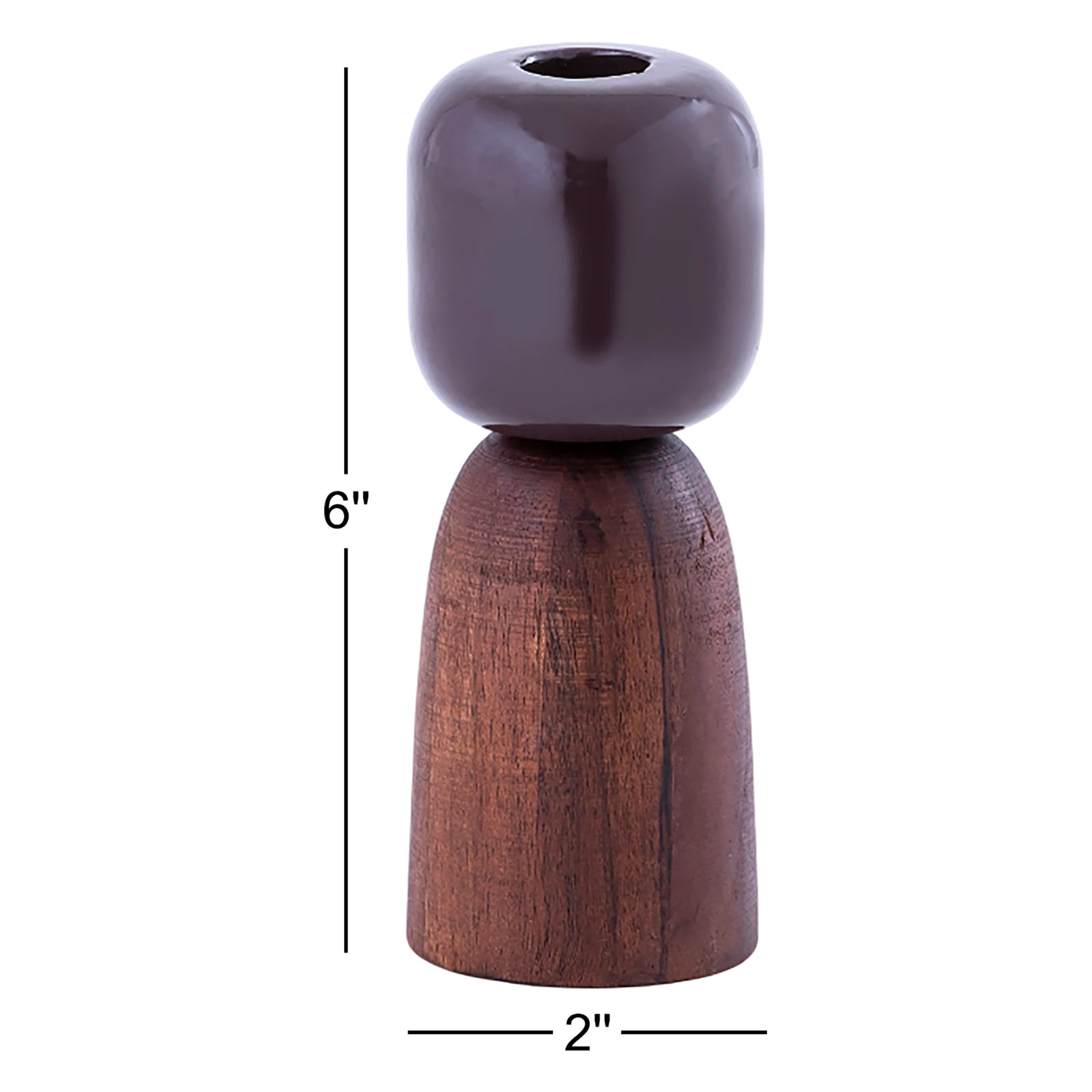 Paulding Wood Metal Pillar Candle Holder