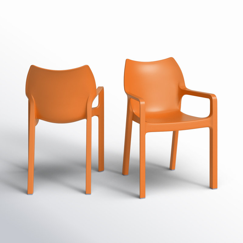 Adrian Stacking Patio Dining Armchair, Orange