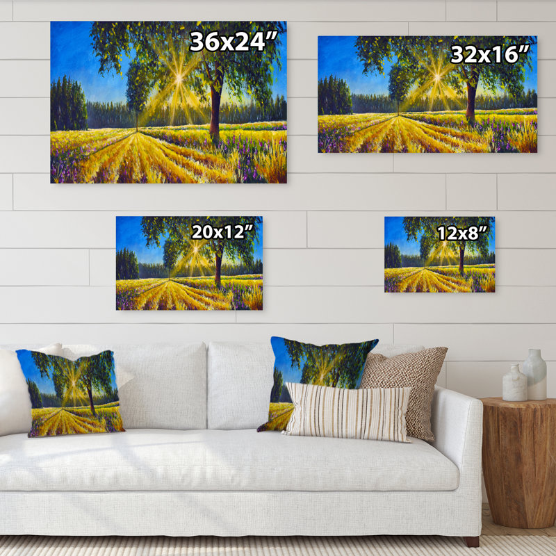 «Sunshine Through The Trees In Blossoming Countryside», reproduction sur toile flottante, H 16 po x l 32 po x P 1 po