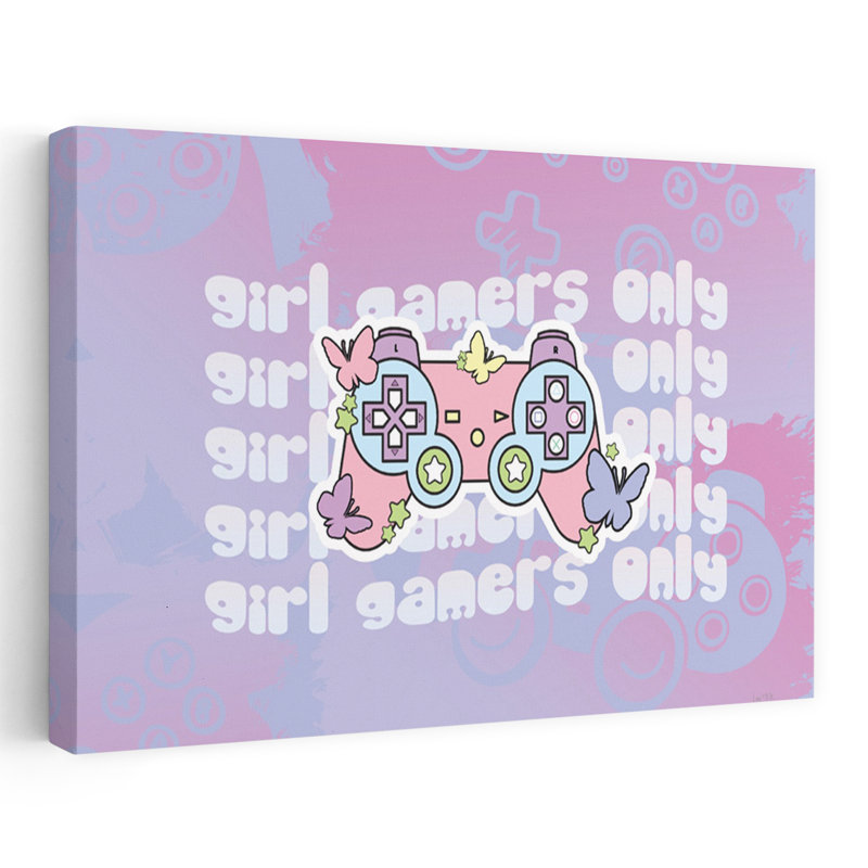 «Girl Gamers Only», art contemporain abstrait, H 48 po x l 32 po