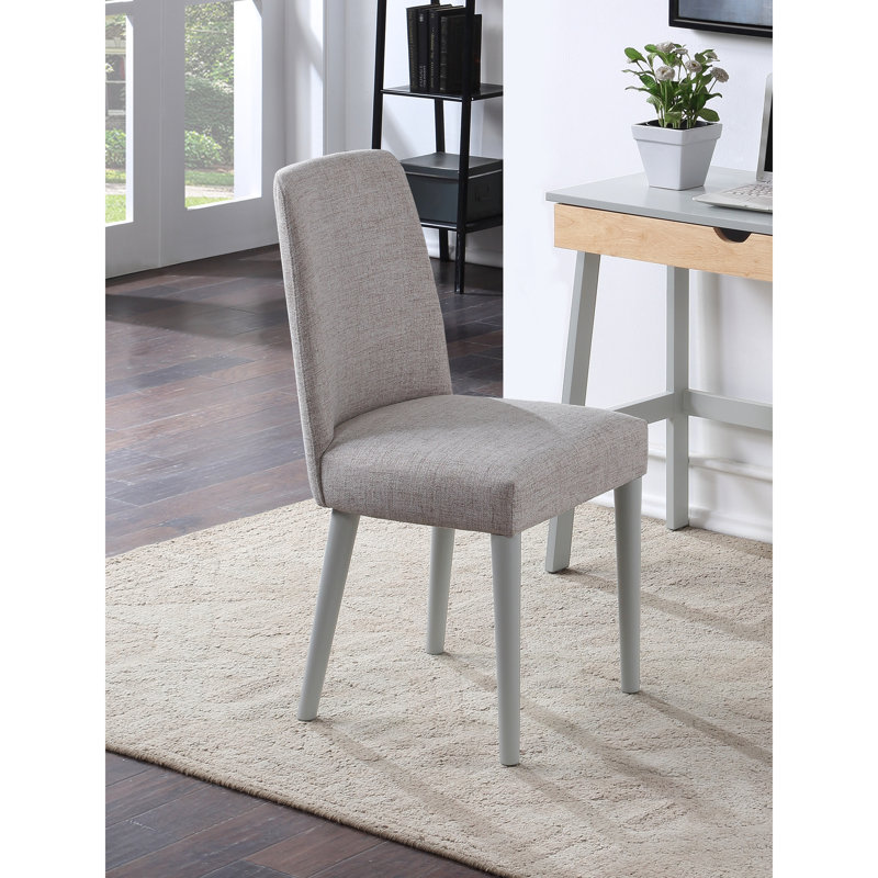 Chaise en tissu gris avec pieds en bois massif - Revêtement confortable