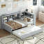 Lit de jour en bois avec couchette, chargeur USB et 2 tablettes de rangement Emareon-10859513-10859512