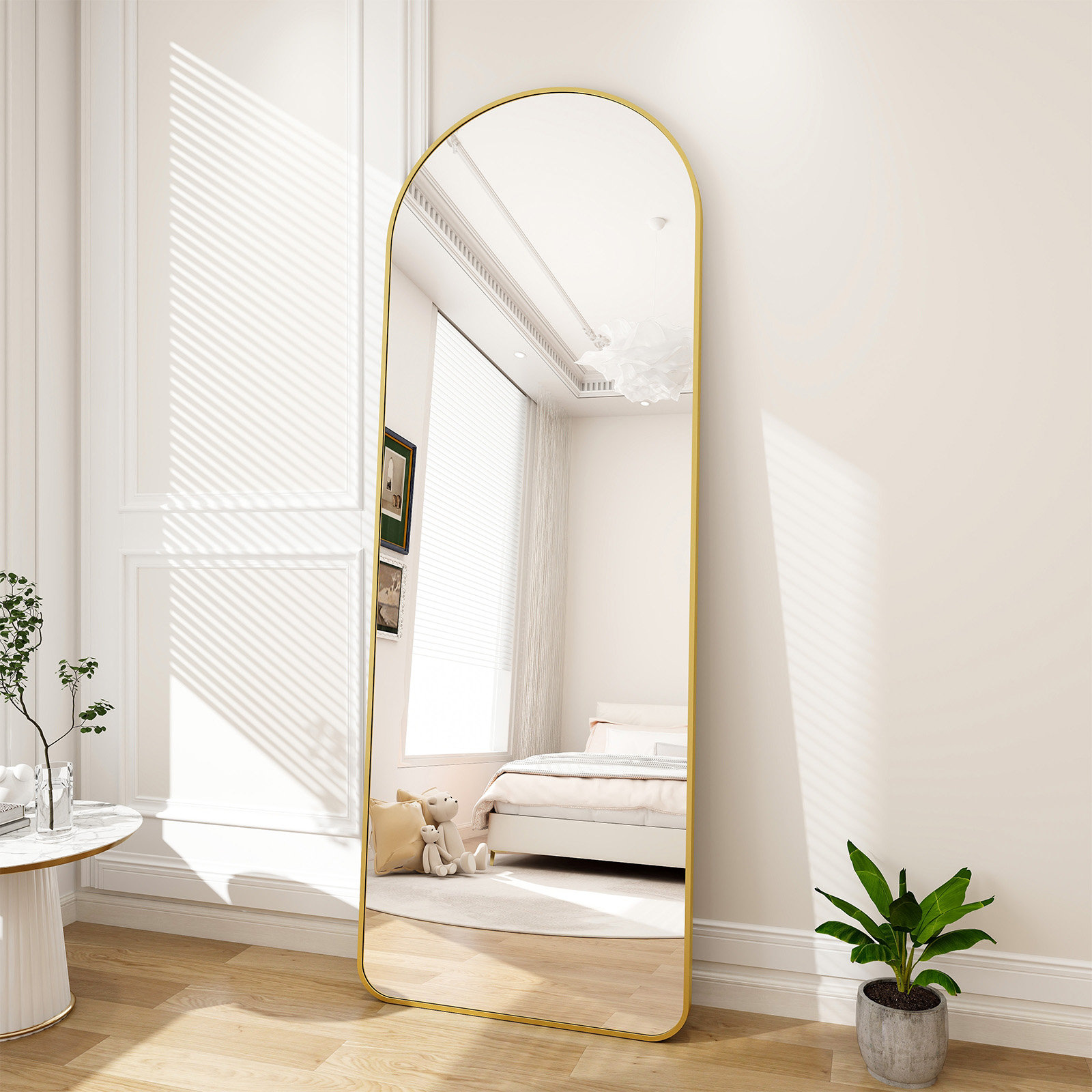 Latitude Run® Aluminum Alloy Metal Frame Arched Wall Mirror & Reviews ...