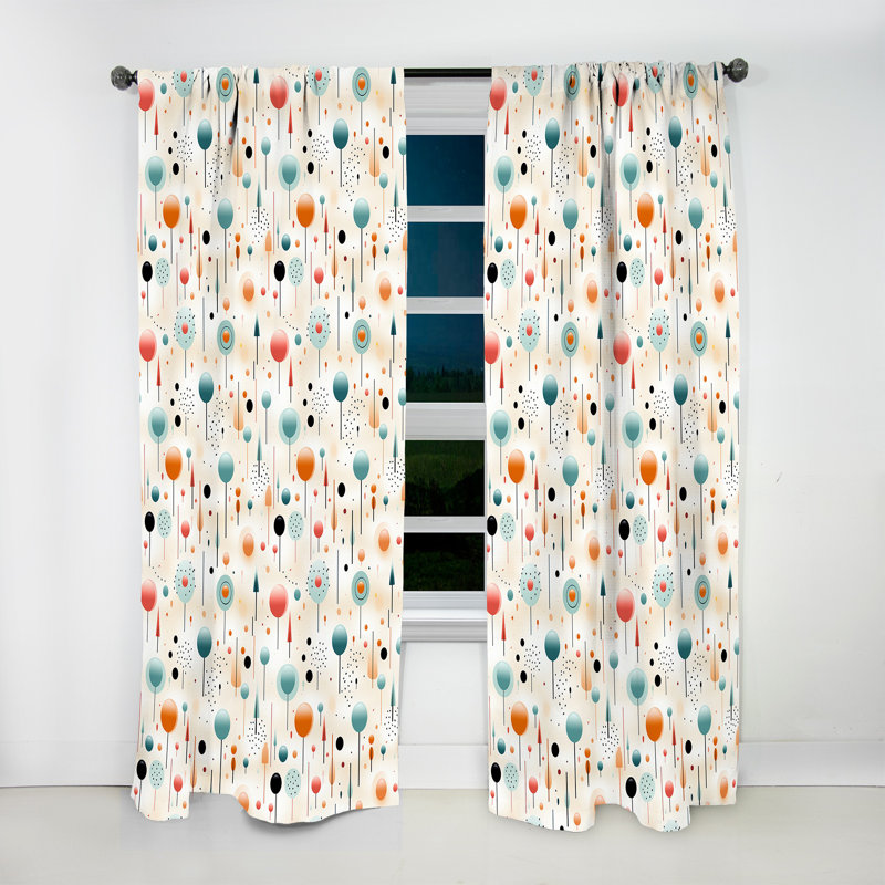 Minimalisme - motif de fougères beiges III - velours moderne - obscurcissant - 1 panneau, L 52 po x L 120 po