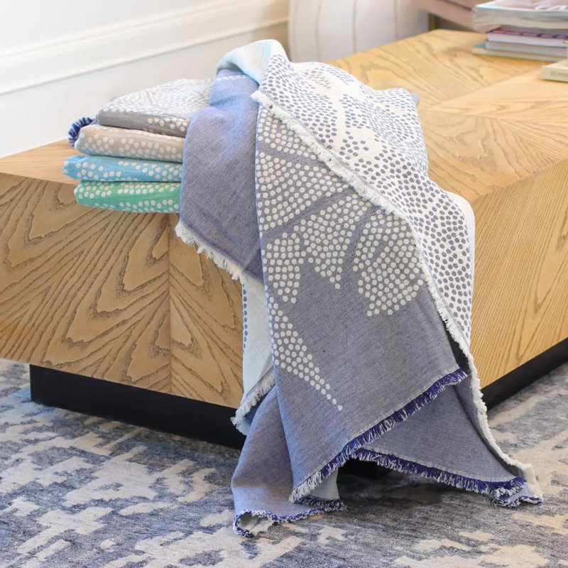 Atlas 100% Cotton Throw, Pewter