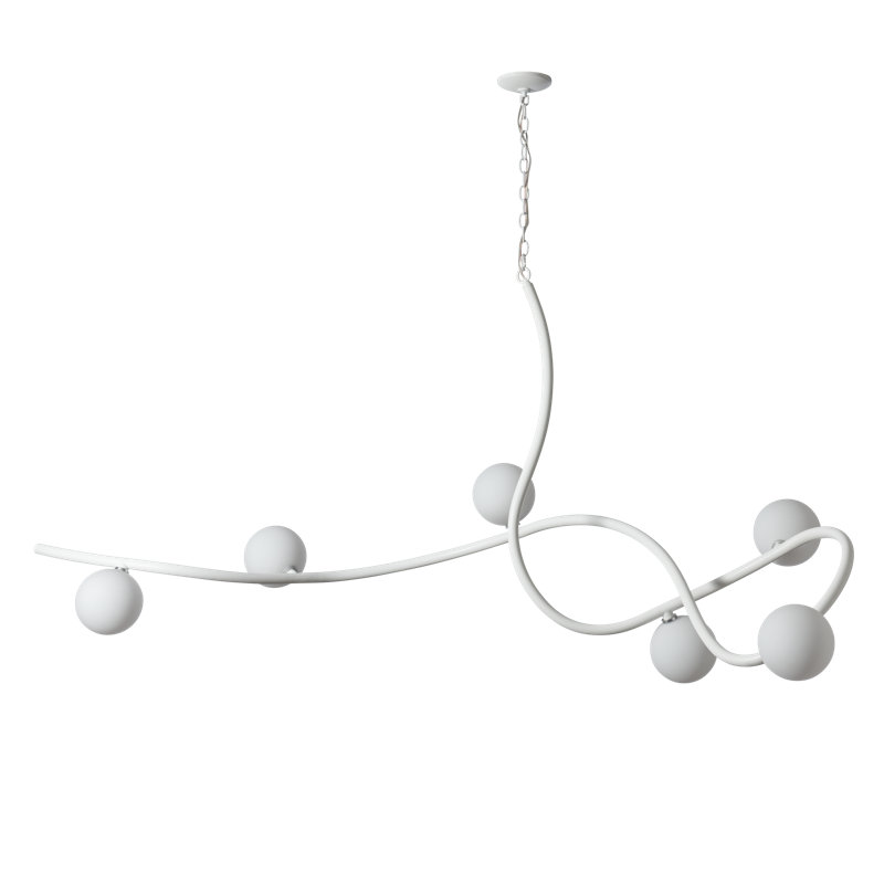 Slide 6 - Light Unique/Statement Modern Linear Chandelier, White