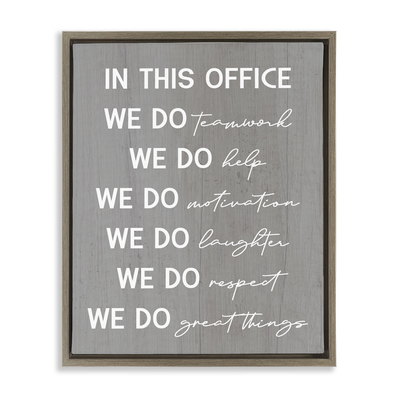  "Inspirational Office", art mural encadré flottant par Daphne Polselli, H 21 po x l 17 po, Cadre flottant orme Montalcino