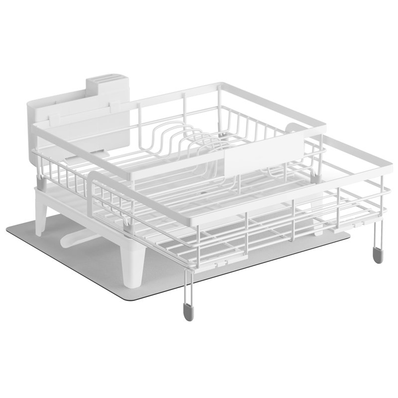Dish Drainer Rack with Rotatable Spout
