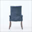 Chaise de salle à manger rembourrée en tissu chenille club - Dossier capitonné à losanges-129041782-129041783