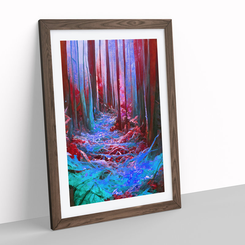 Abstract Forest No.3 - Framed Print, 64cm H x 46cm W x 2cm D, Walnut