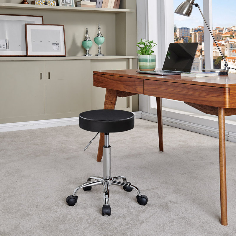 Raynette Adjustable Height Ergonomic Active Stool Wheels, Black