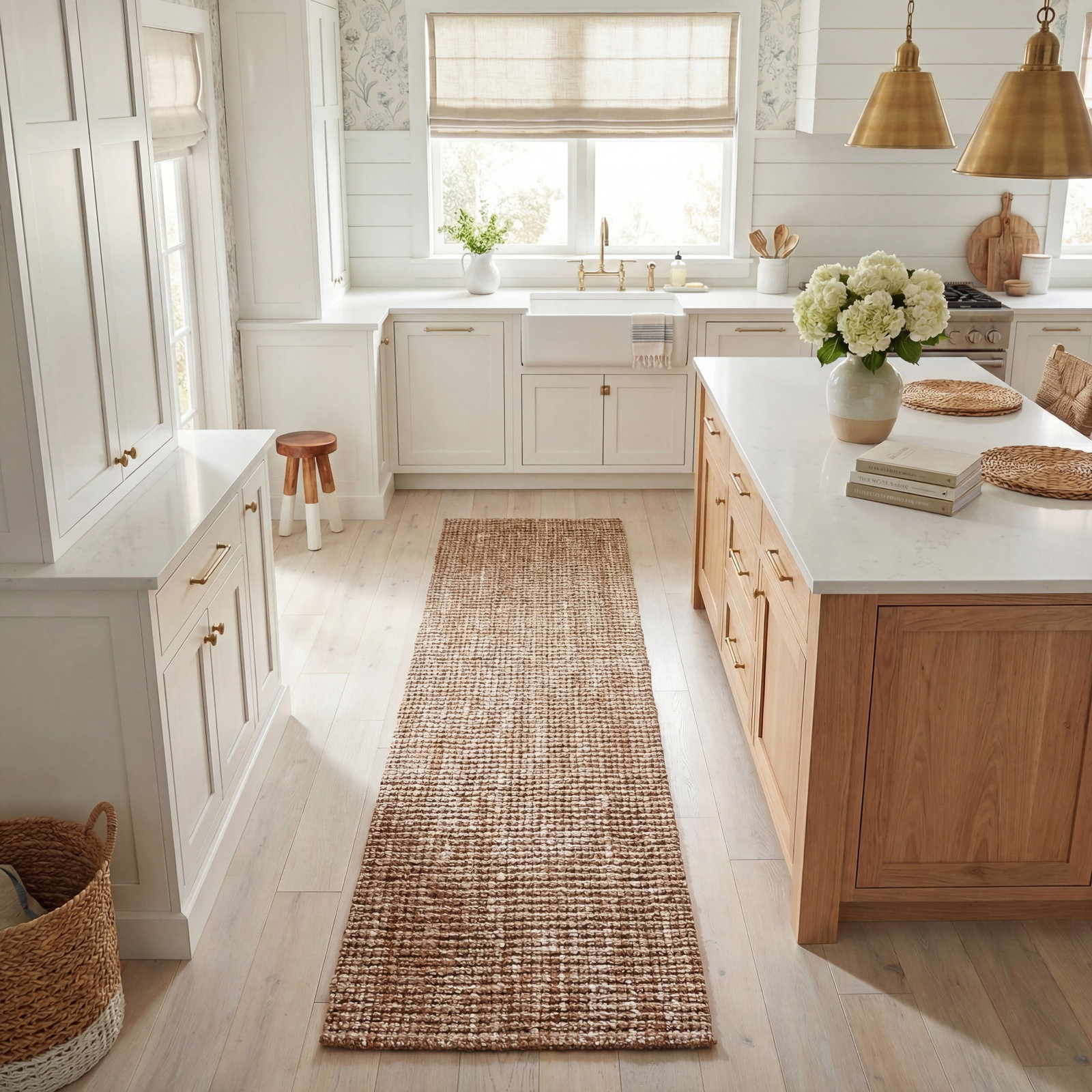 Alda Natural Ivory Hand-Woven Jute Rug, Runner 2'6" x 8'