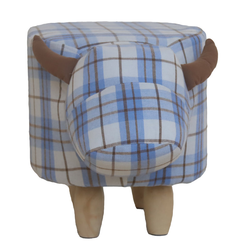 33cm Wide Plaid Footstool Ottoman