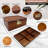 Large Acacia Wooden Storage Box With Hinged Lid And Combination Lock Decorative Box With Removable Tray Memory Box Keepsake Chest Stash Box Lockable Chest