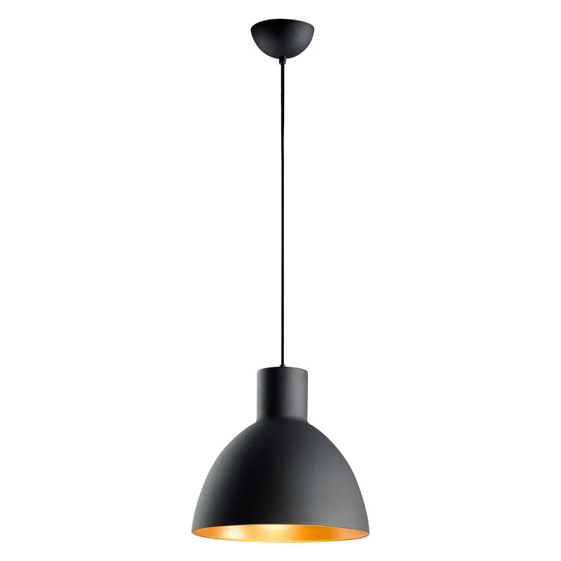 Wava 1 - Light Black/Gold Single Pendant, 133.75" H x 13.75" W x 13.75" D