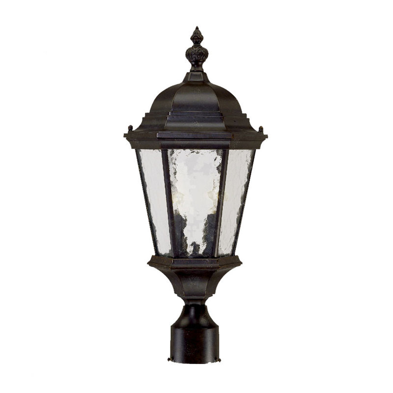 Tête de lanterne câblée à 1 lumière H 21,5 po Brook Lane, Acajou marbré