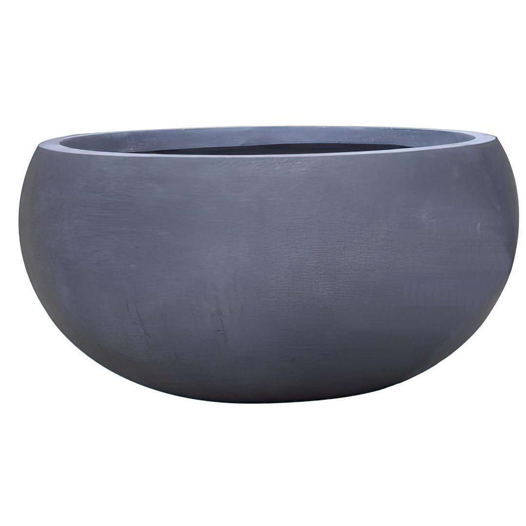 Concrete Effect Bowl Planter, Frostproof Outdoor Plant Pot, Garden Planter with Drainage Holes, Bonsai Pot, Alpine Shallow Planter