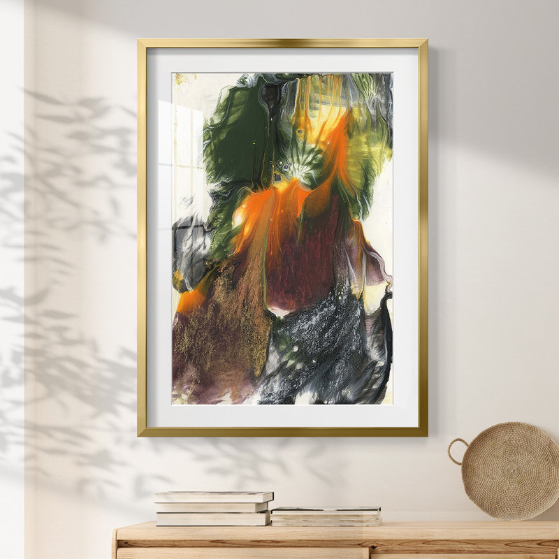 Orange vert I - impression encadrée, H 25,5 po x l 17,5 po, Doré