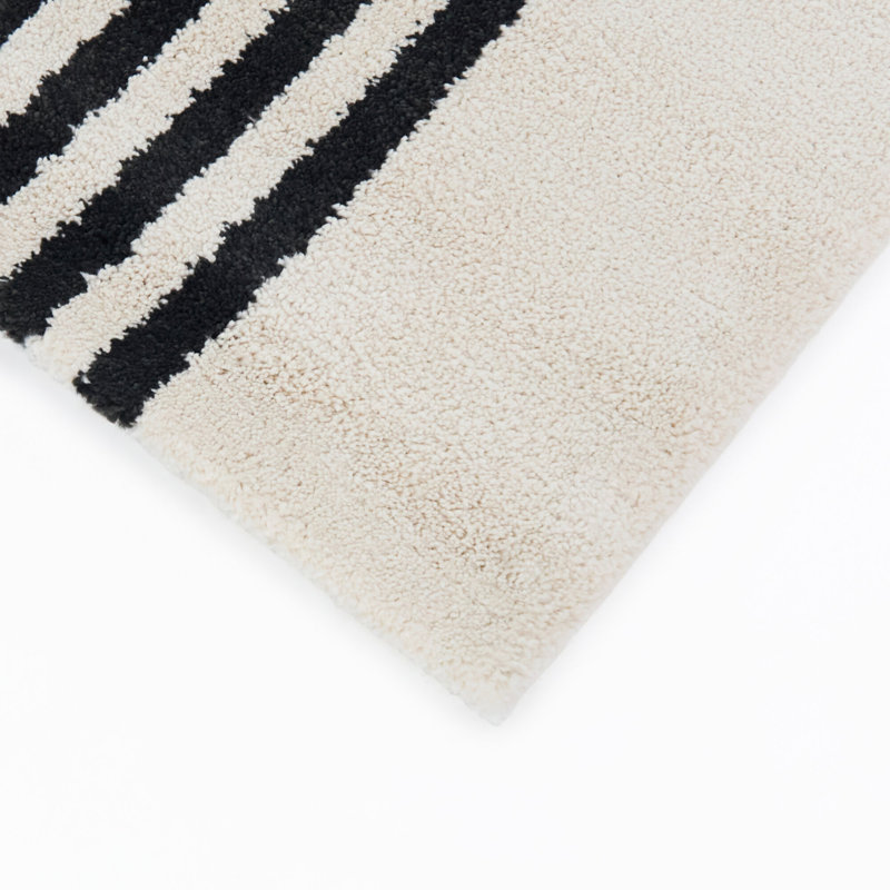 Endel Cream/Black Modern Arch Area Rug, 7'10" x 10'