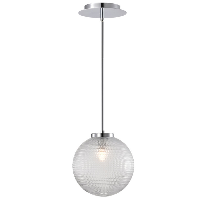 Luminaire suspendu sphérique en verre Sokix, Chrome