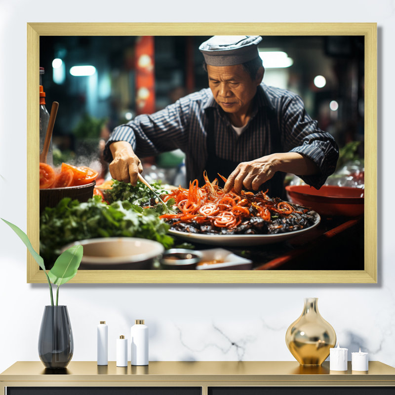 Vietnamese Street Food II, H 24 po x l 32 po x P 1 po, Cadre photo doré simple