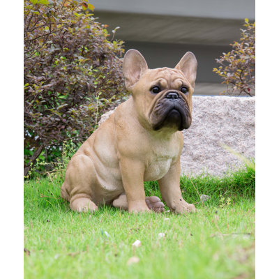 Statue de bouledogue français accroupi