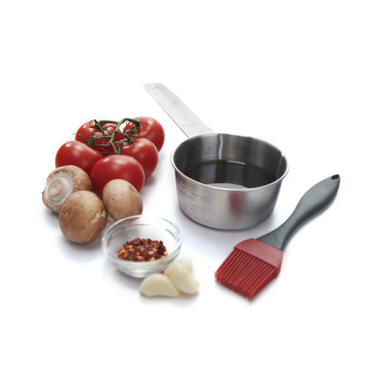 Stainless Steel Grill Basting Set with Silicone Brush