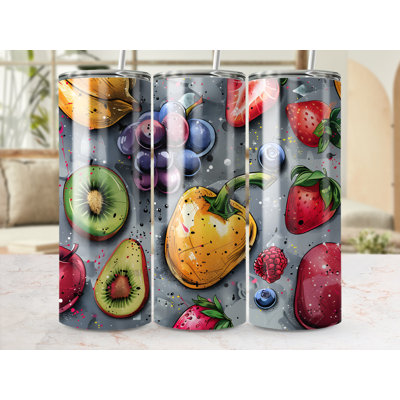 Choose Handmade Tumblers 591 mL Vacuum Insulated Stainless Steel (18/8) Travel Tumbler with Straw
