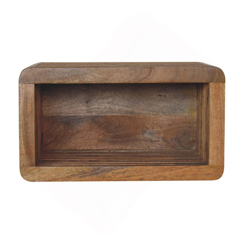 Soba Wall-Mounted Bedside, Open Storage, Brown