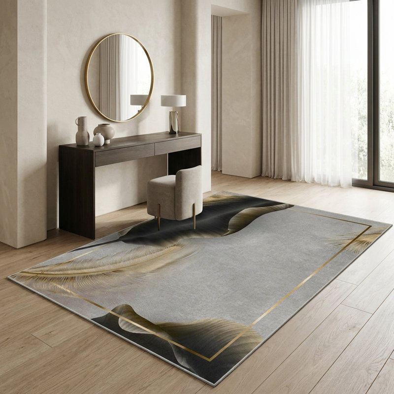 Tapis noir et doré Aurelia