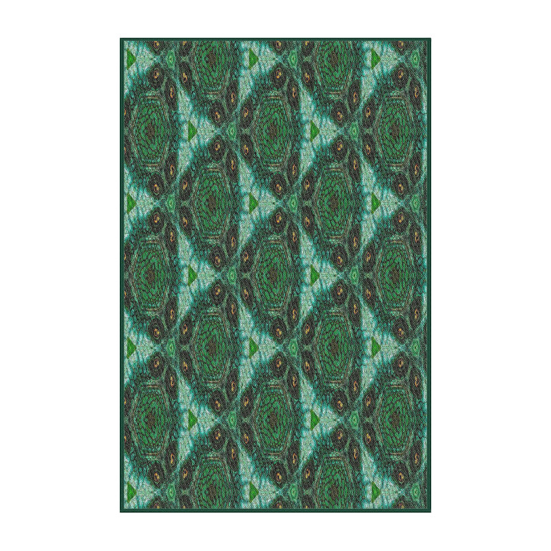 Vert Tapis décoratif, Rectangle 8 pi x 12 pi