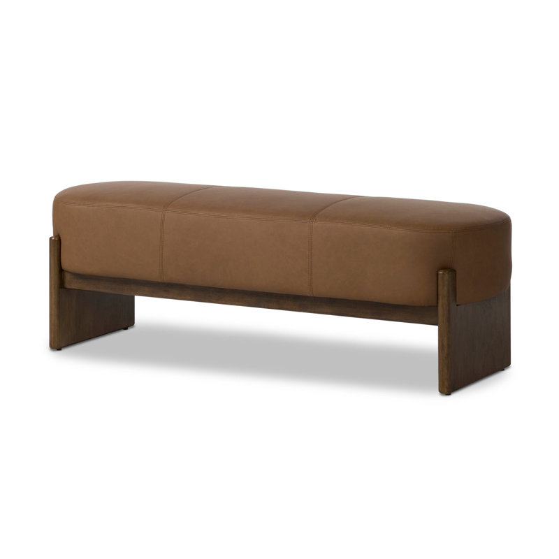 Kirby Accent Bench- 60"-Solema Cream, Maestro Cigar, Terra Brown Parawood