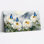 Toile tendue représentant un paysage de montagne avec des pivoines blanches, des papillons bleus et des abeilles (lot de 1).