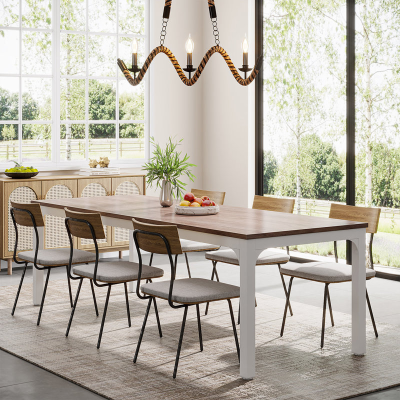 Senon Rectangular with Iron Base Dining Table