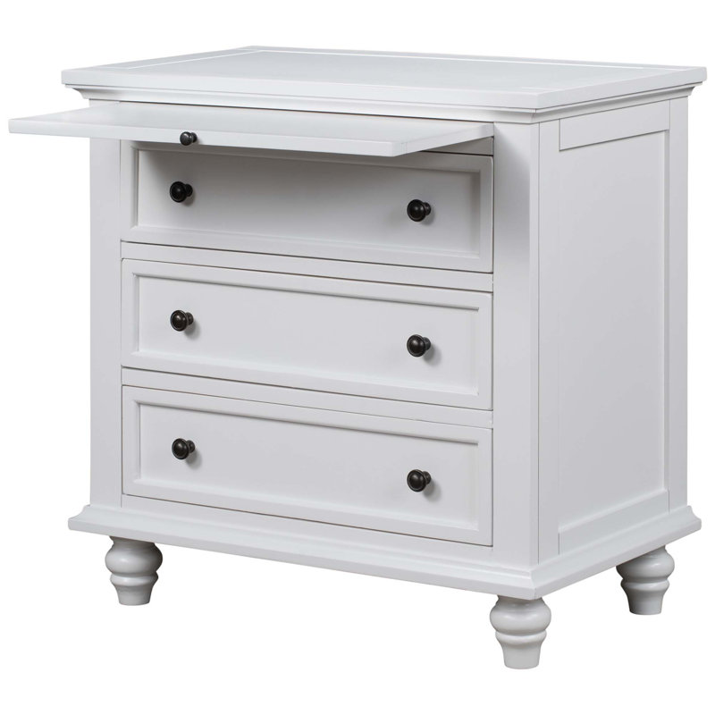 Darshon 3 - Drawer End Table, White