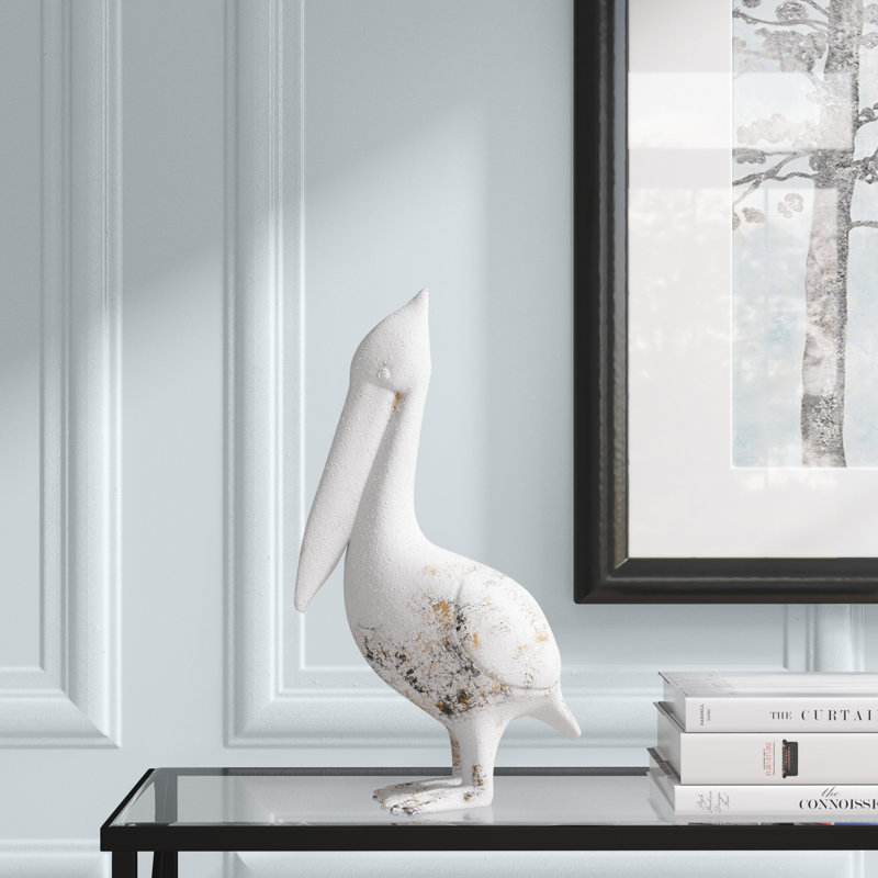 Distressed Resin Pelican Figurine