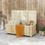 Boîte de rangement extérieure 45,5 gallons, boîte de rangement de jardin en bois pour balcon, porche, bord de piscine