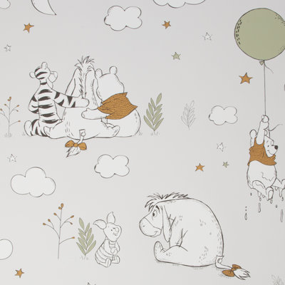 Winnie the Pooh up, up and Away Disney 10m x 52cm Matt Wallpaper Roll
