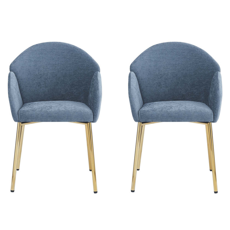 Heckstall 19'' H Fabric Upholstered Metal Armchair, Blue