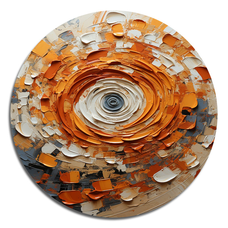 Ekstrom - Art abstrait rond en métal, H 16 po x l 16 po