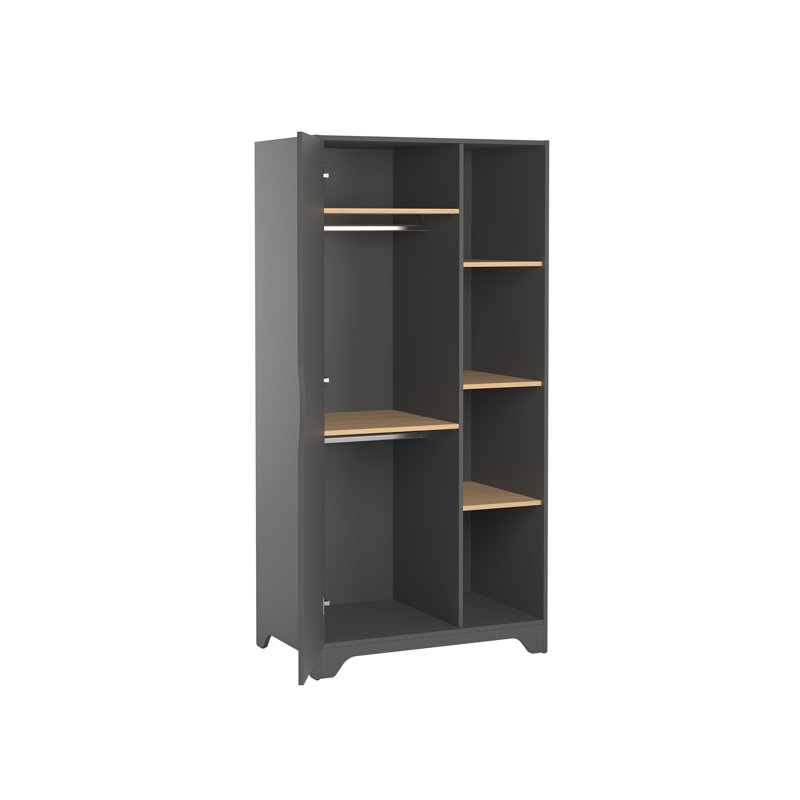 Mandalay 1 Door Wardrobe, Graphite