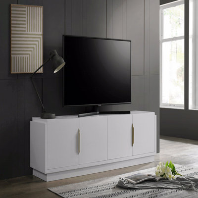 70"W White 4-Door TV Stand